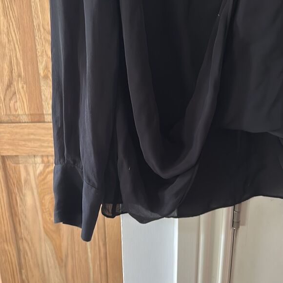 - Derek Lam 10 Crosby silk black high neck keyhole long sleeve blouse 6 - Picture 4 of 11